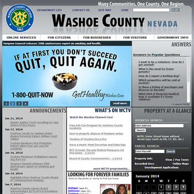 Front page of washoecounty.us